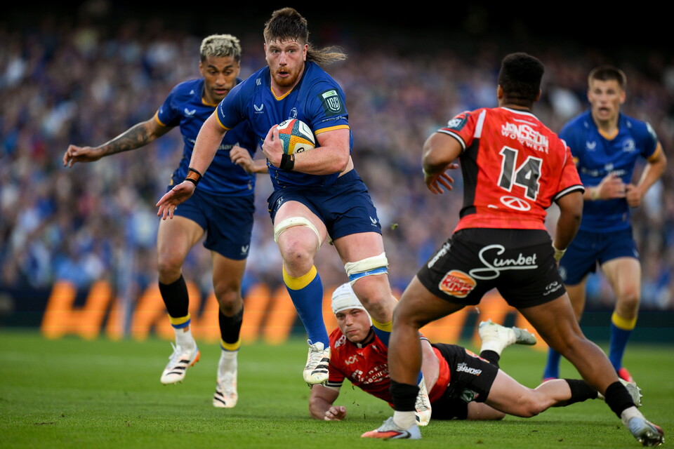 Joe McCarthy on the charge for Leinster