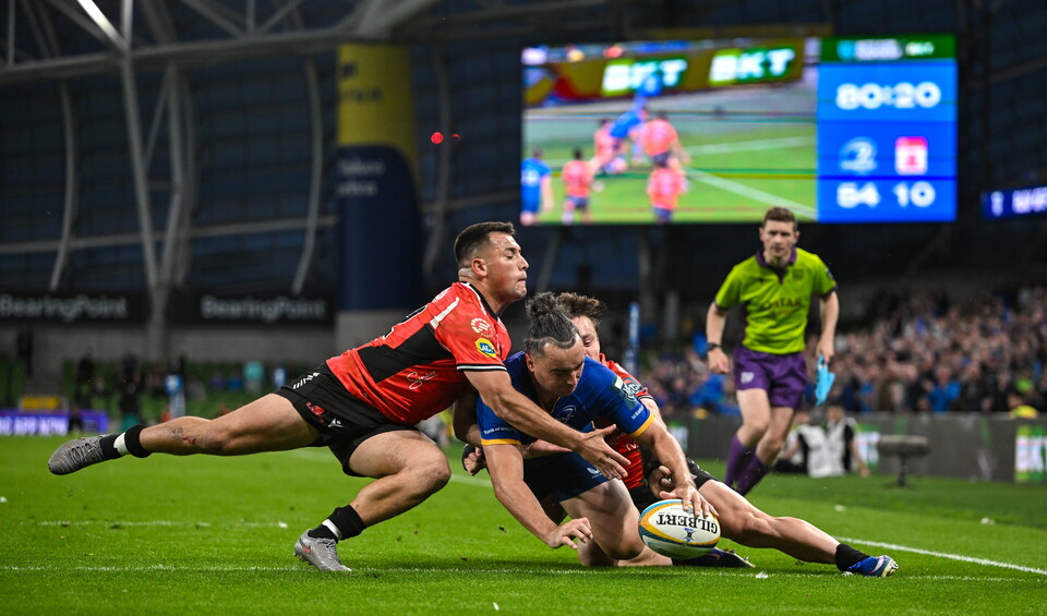James Lowe had a late brace for Leinster