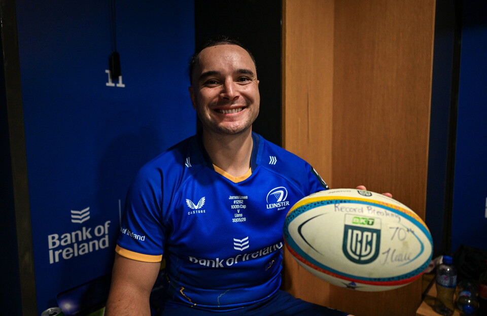 Winger James Lowe with the match ball