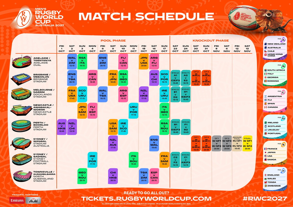 2027 World Cup Match Schedule 