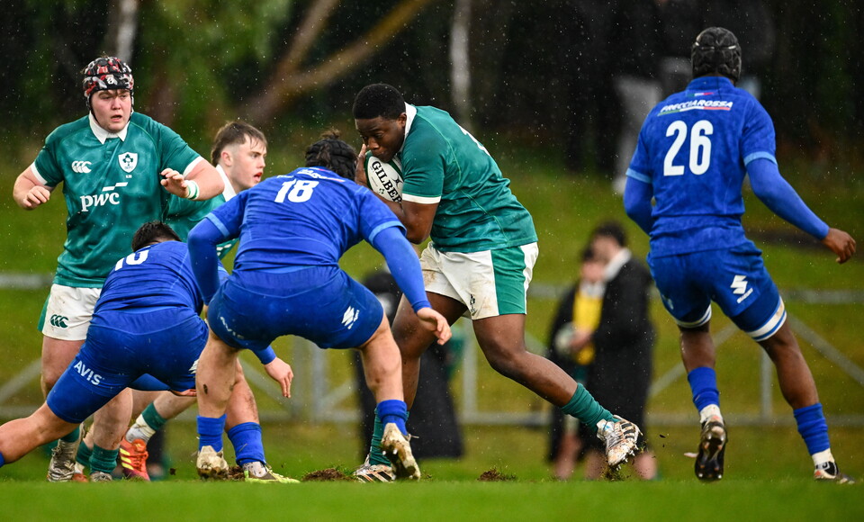 Tyrese Abolarin in action for the Ireland U-20s