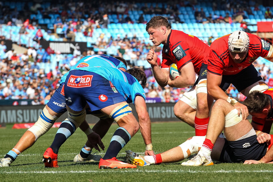 Jack O'Donoghue makes a carry for Munster
