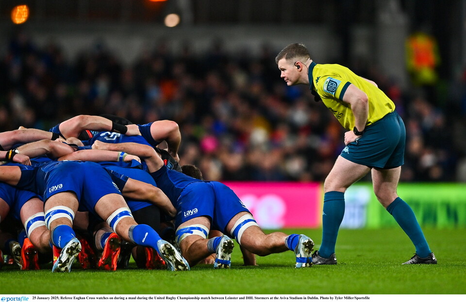 Eoghan Cross refereeing Leinster v Stormers 2025