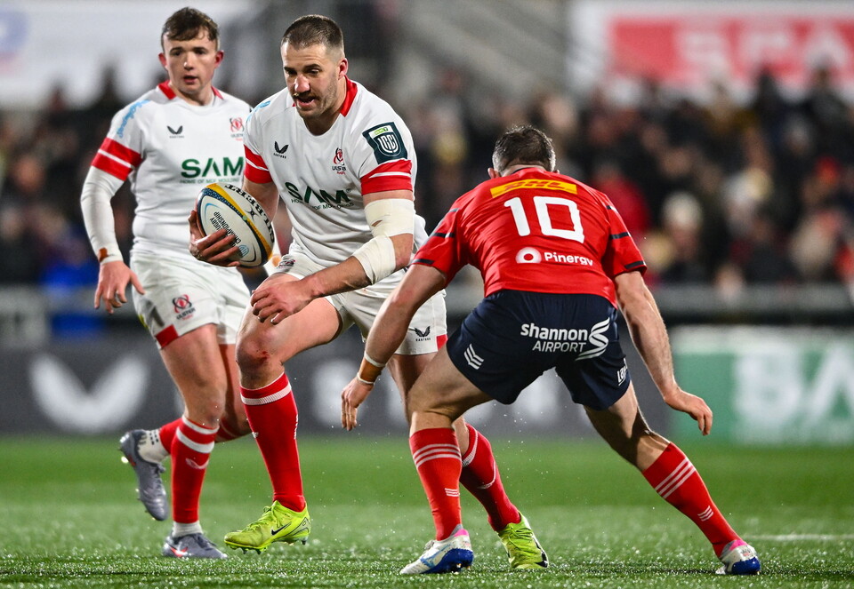 Stuart McCloskey in action against Munster