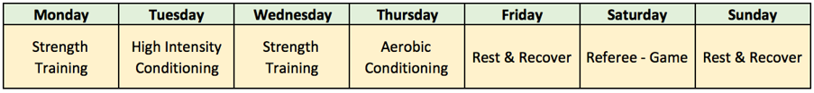 Suggested weekly plan