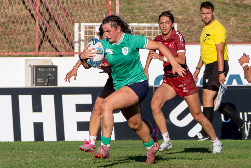 Katie Corrigan takes on the Turkish defence