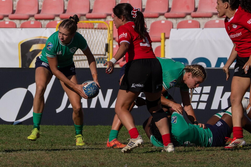 Clare Gorman in possession against Portugal