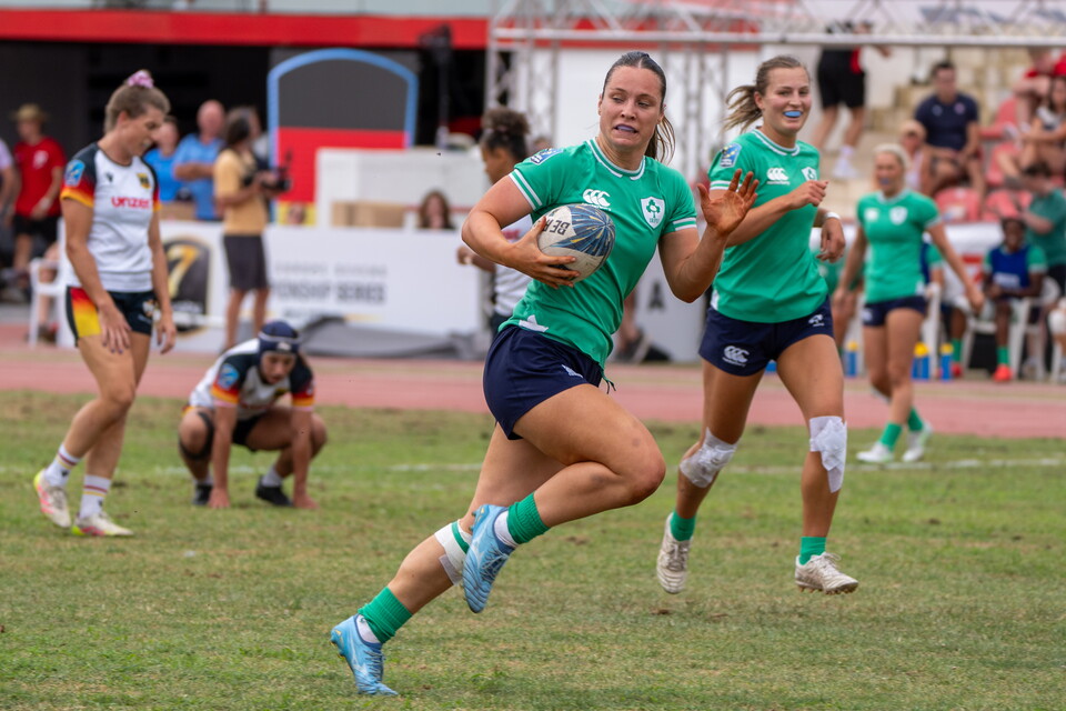 Alana McInerney breaks clear against Germany