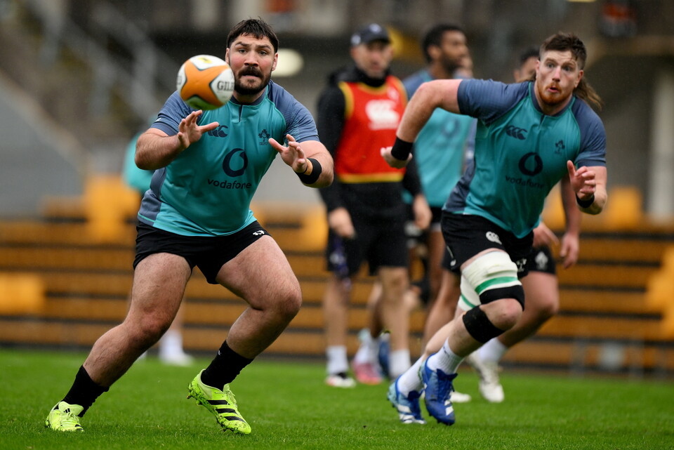 Ireland forwards Tom O'Toole and Joe McCarthy