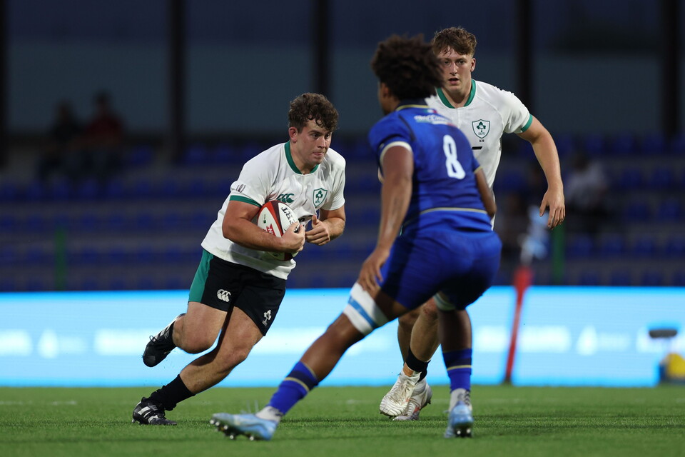 Max Doyle makes a carry for the Ireland Under-20s