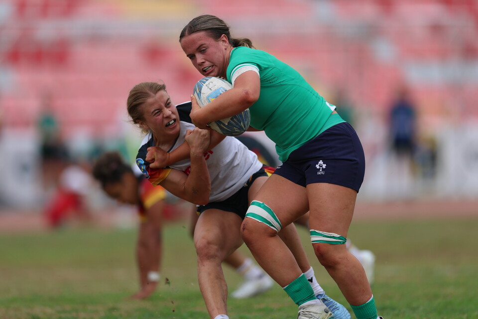 Robyn O'Connor in action against Germany