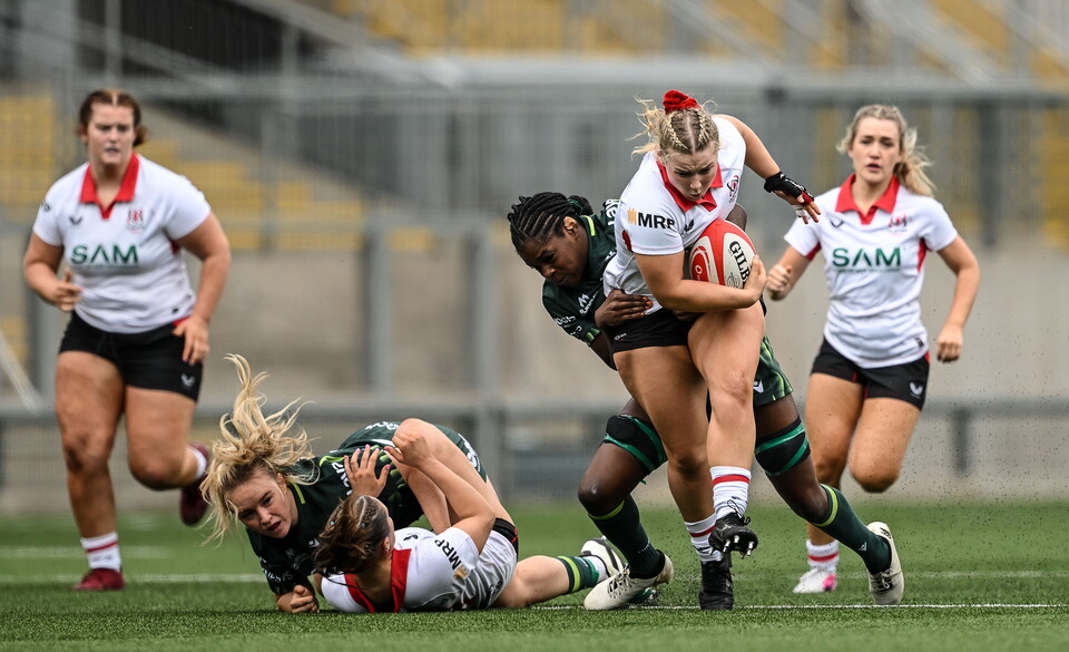 Sadhbh McGrath drives forward for Ulster