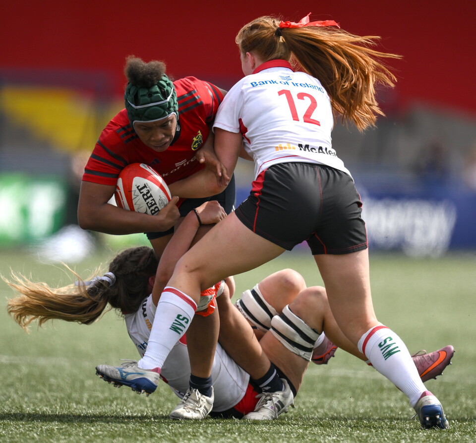 Grace Moore makes a carry for Munster