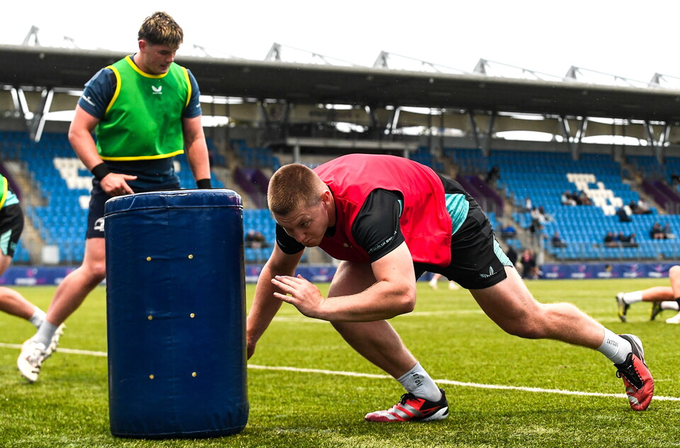 Conor O'Tighearnaigh training with the Leinster squad