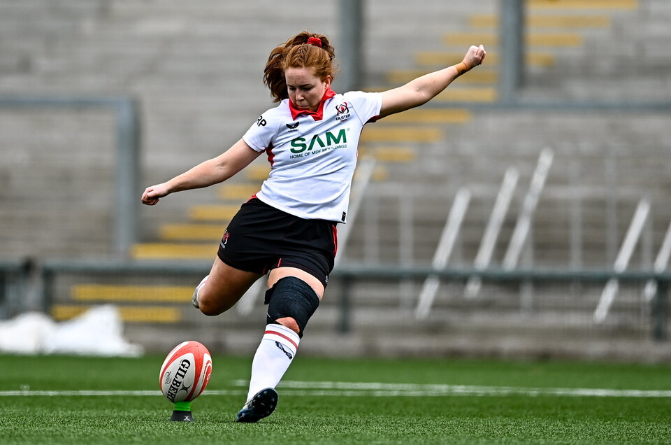 Ella Durkan in goal-kicking action for Ulster