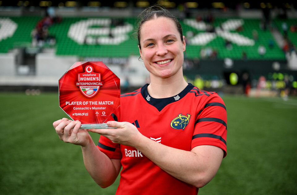 Munster's Alana McInerney with her Vodafone player-of-the-match award