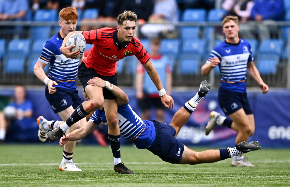 Jack Hayes on his way to scoring for the Munster U-18 Schools side