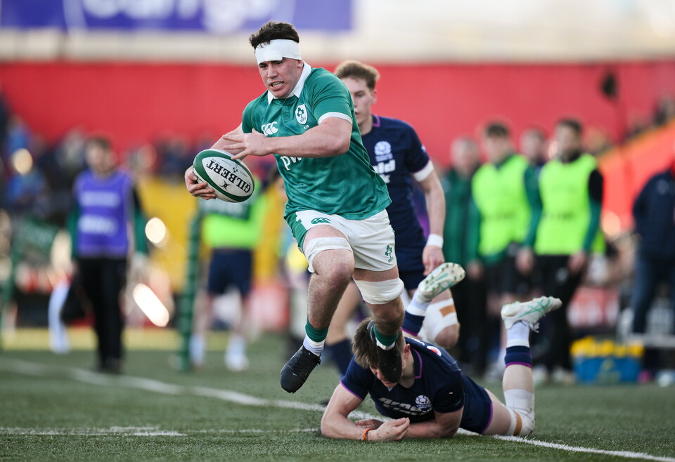 Ben Blaney in action for the Ireland Under-20s