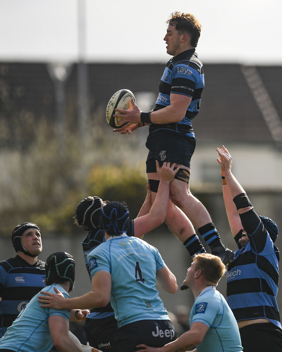 Shannon's Cian McCann wins a lineout