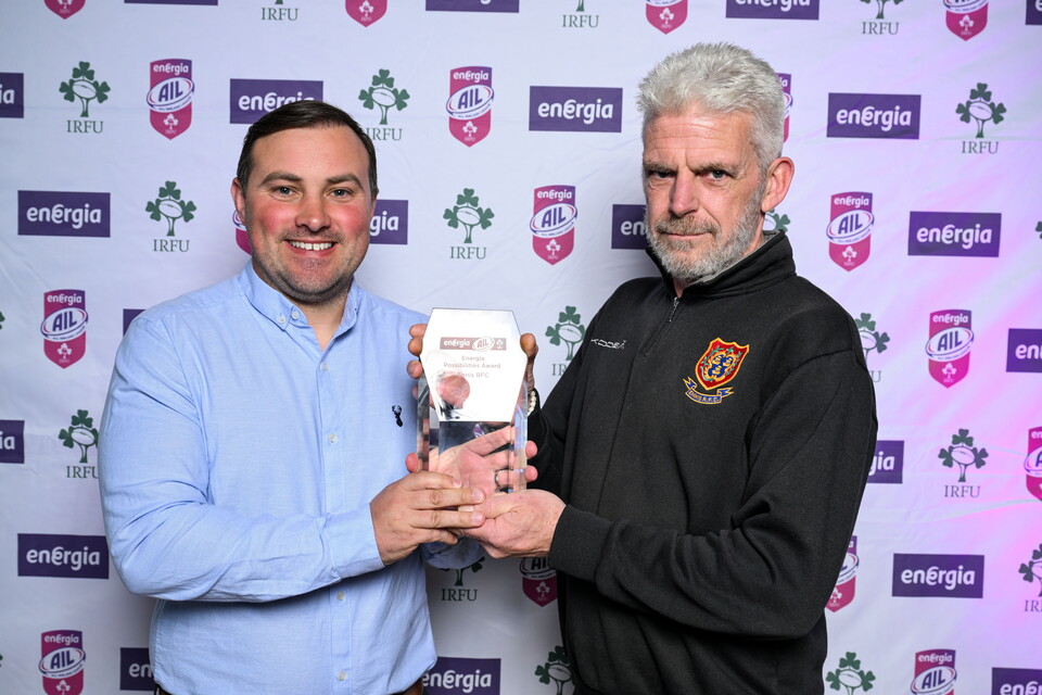 Ennis head coach Gareth O'Hanlon and team manager John Kelly