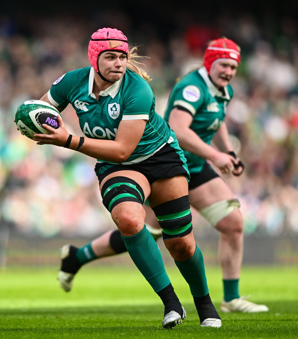 Dorothy Wall in action for Ireland at the Aviva Stadium