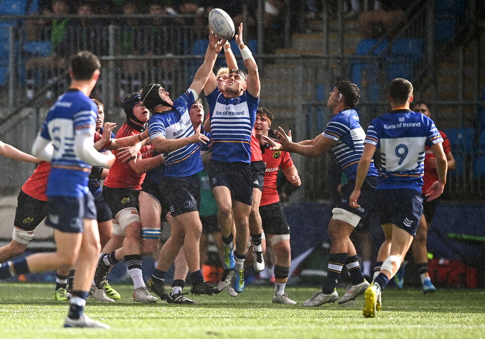 Action from the U-19 Interpro clash between Leinster and Munster