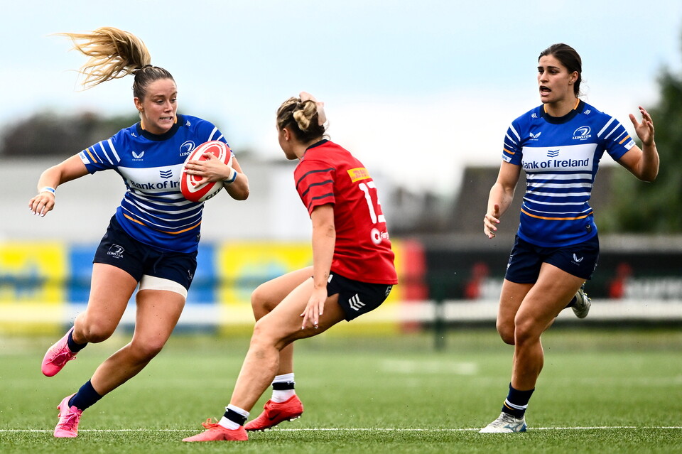 Leinster full-back Stacey Flood in action against Munster