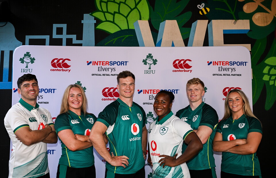The Ireland players wearing the new kit for 2026/27