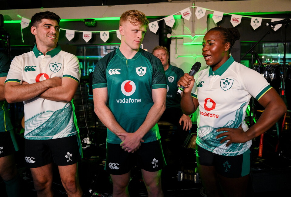Ireland prop Linda Djougang at the 2026/27 kit launch