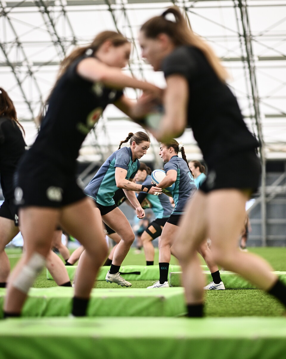 Anna McGann and Emily Lane during a training session