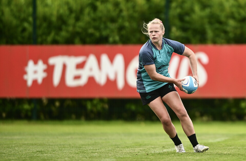 Dannah O'Brien training with the Ireland squad
