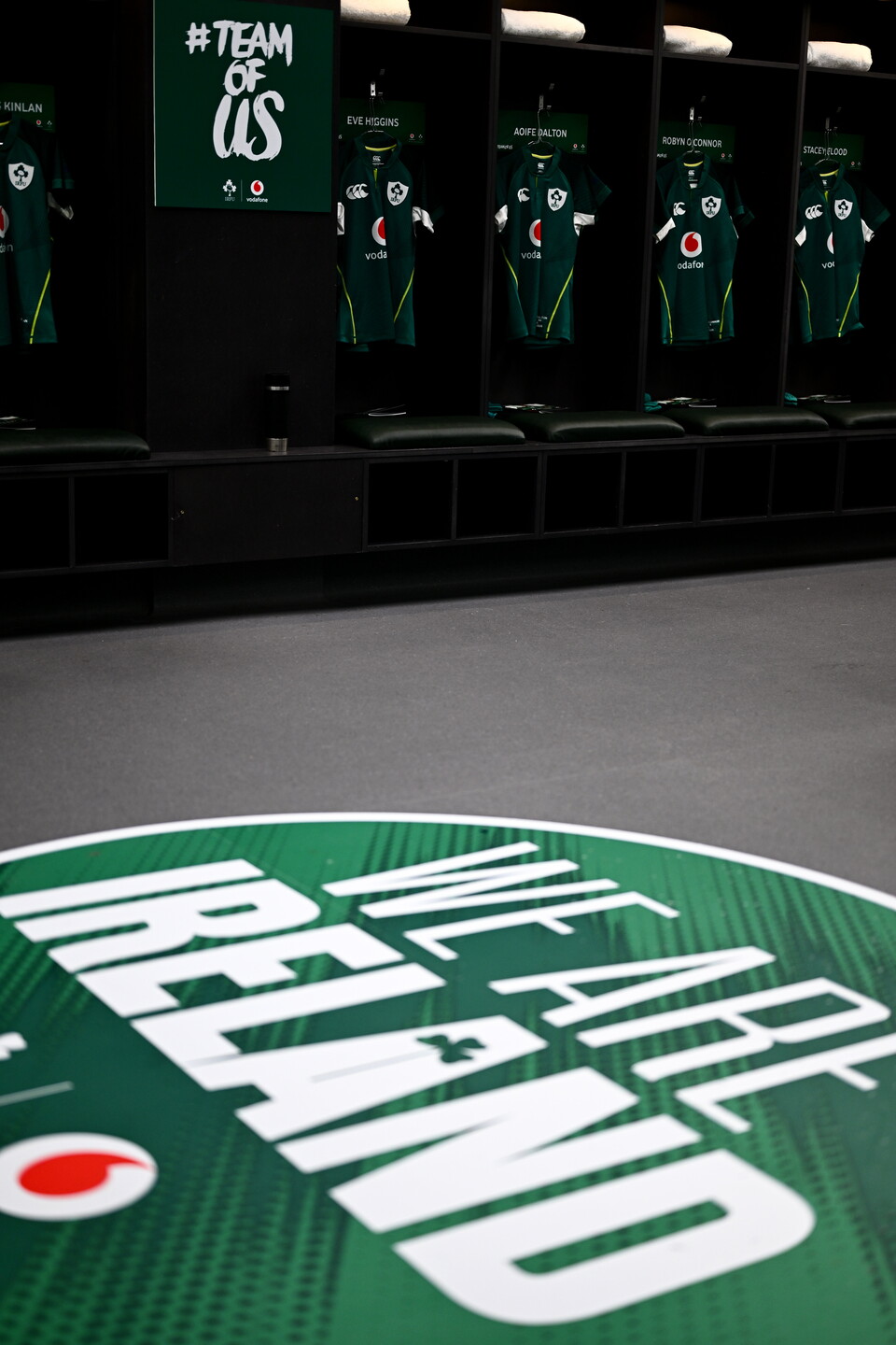 The Ireland dressing room at Tallaght Stadium