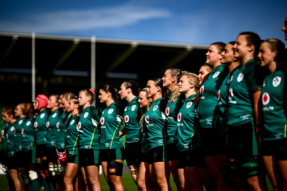 The Ireland Women at anthem time