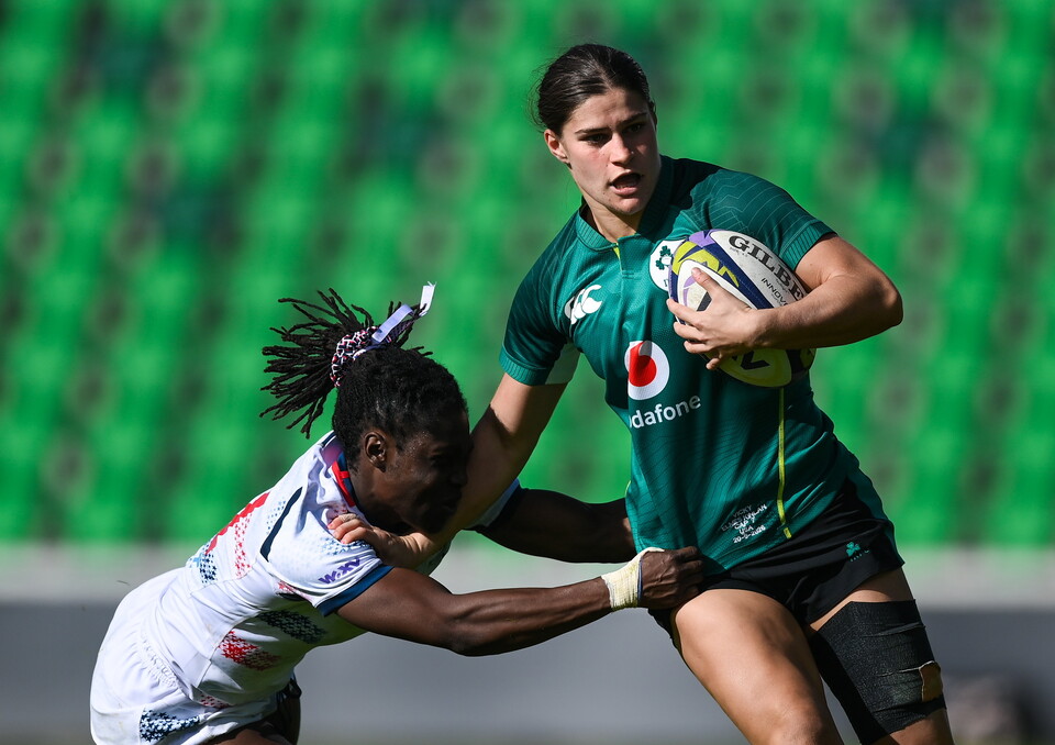 Vicky Elmes Kinlan in action for Ireland against the USA