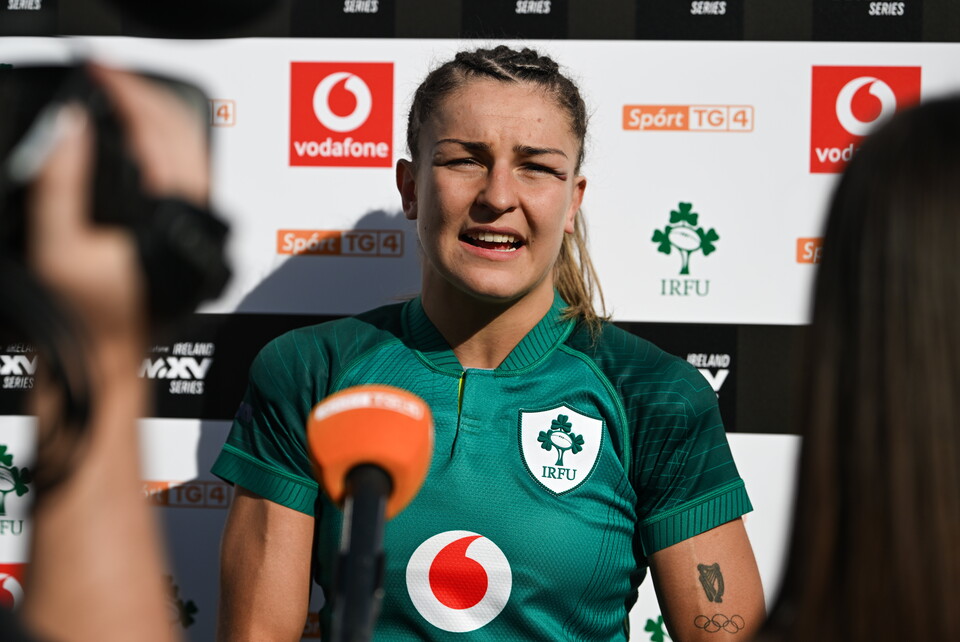 Erin King during a post-match interview