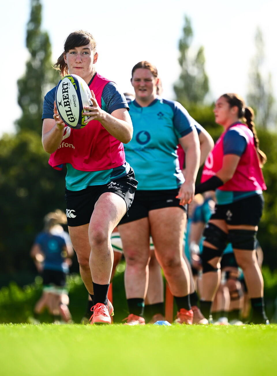 Niamh Gallagher takes part in a training drill