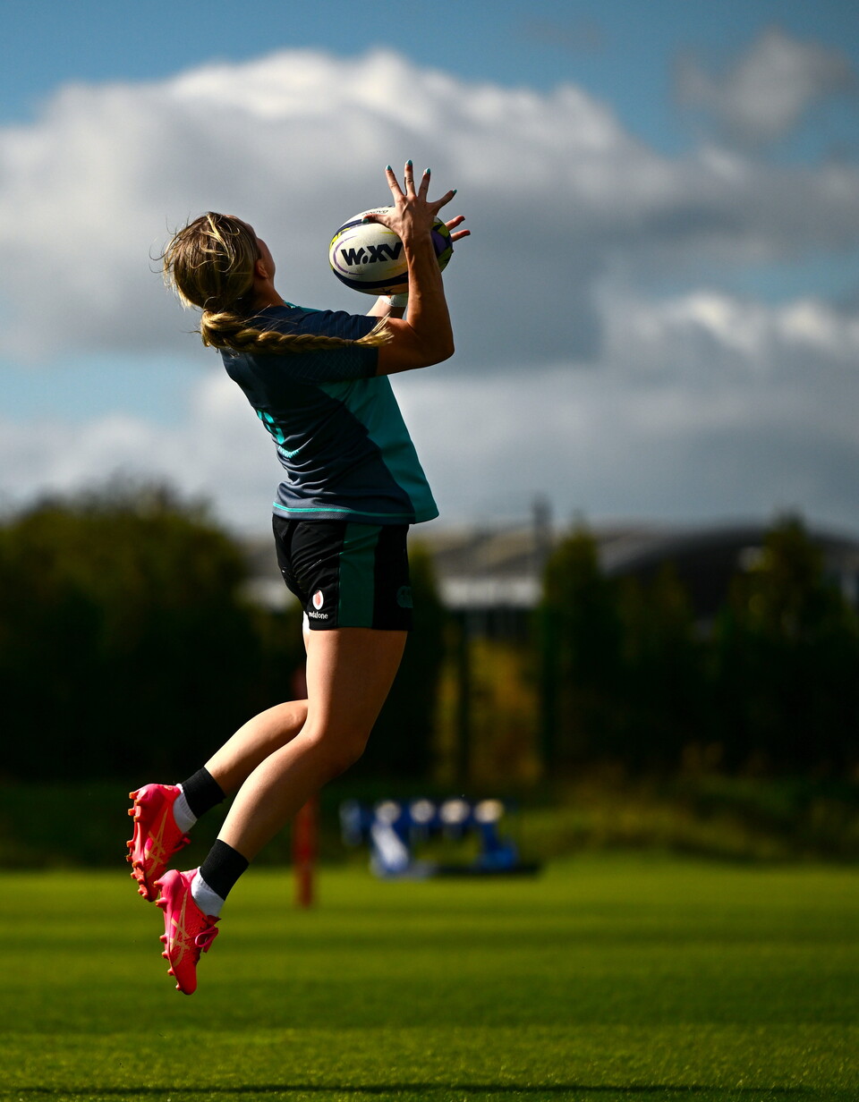Stacey Flood claims a high ball at the IRFU HPC