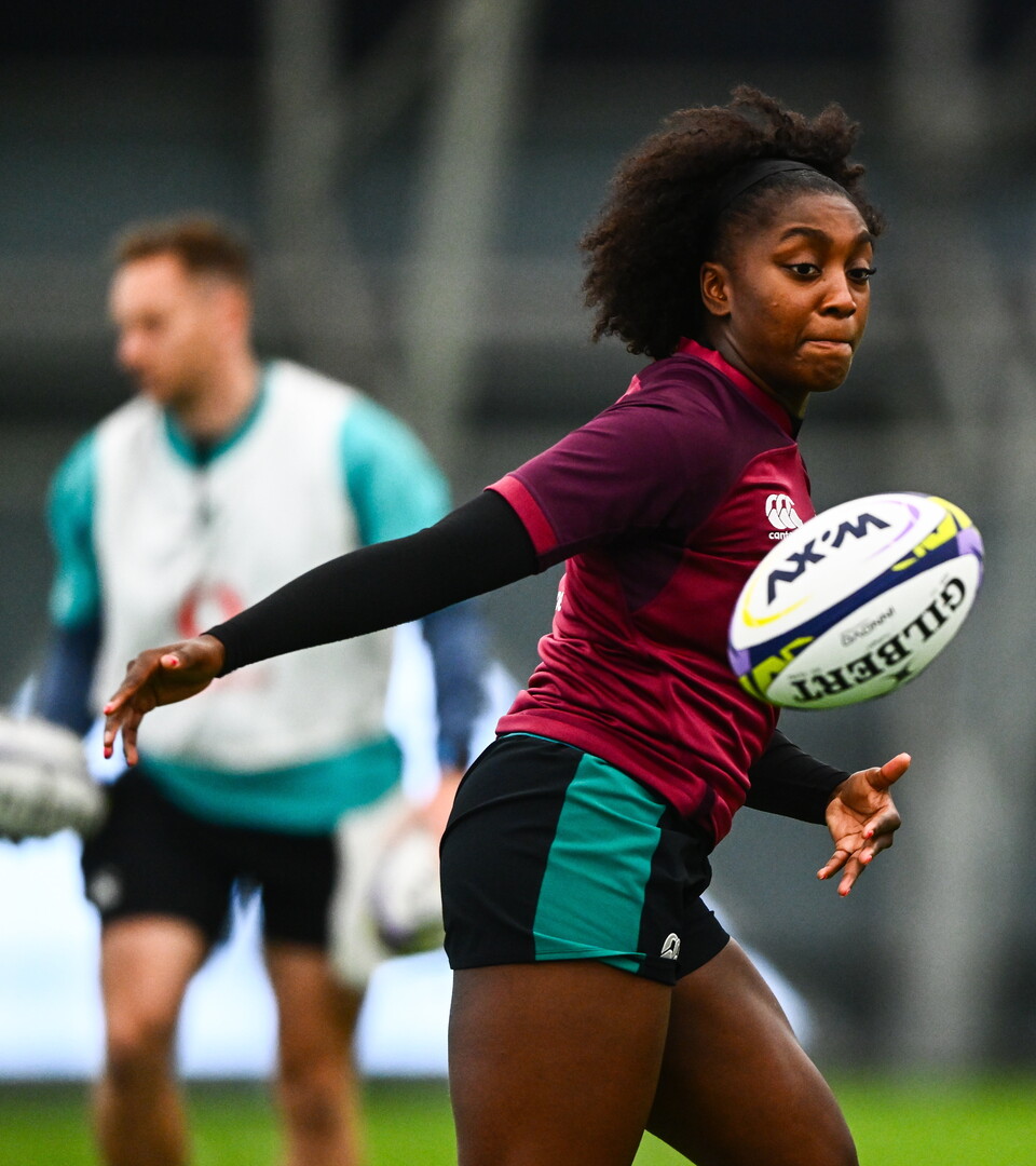 Chisom Ugwueru during an Ireland training session