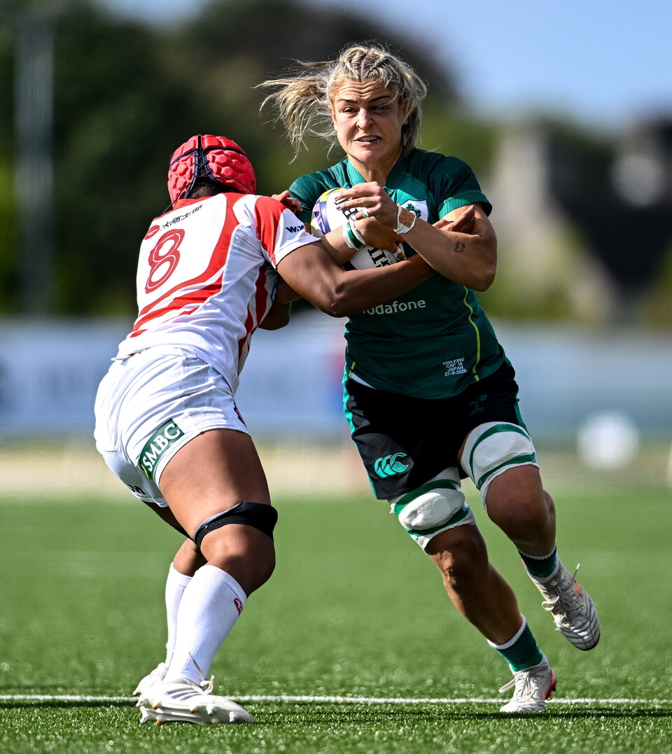 Ireland captain Erin King in action against Japan