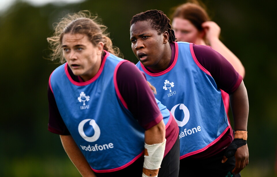 Forwards Jane Clohessy, Linda Djougang, and Sophie Barrett