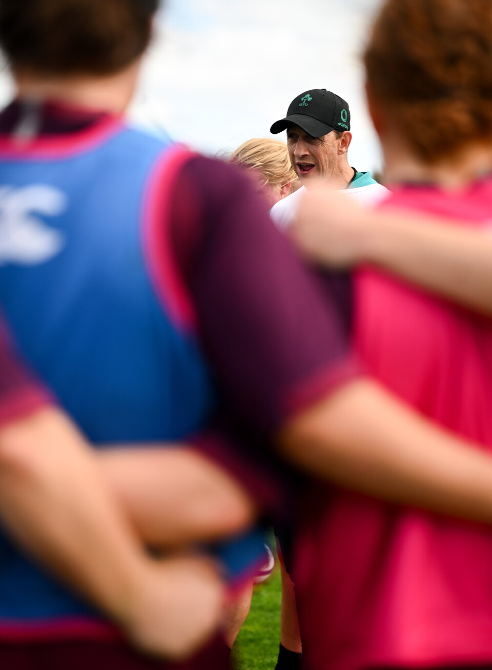 Ireland head coach Scott Bemand gives a team talk