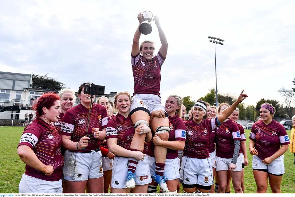 Ciara and her Tullow teammates celebrate the Paul Flood success