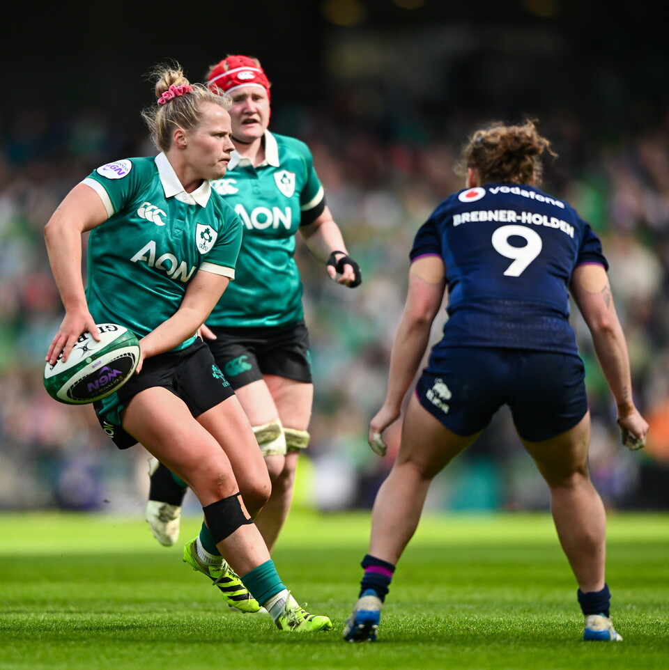 Dannah O'Brien in action against Scotland