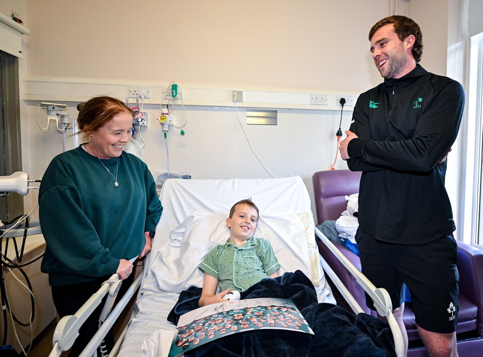 Mack Hansen at Crumlin Hospital.