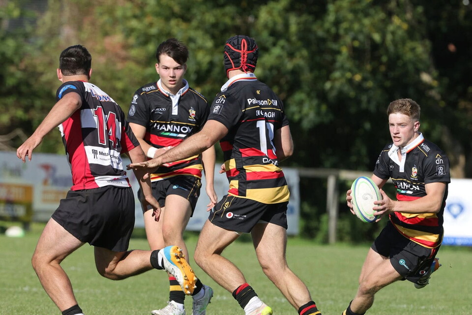 A lurgan player makes a run forward