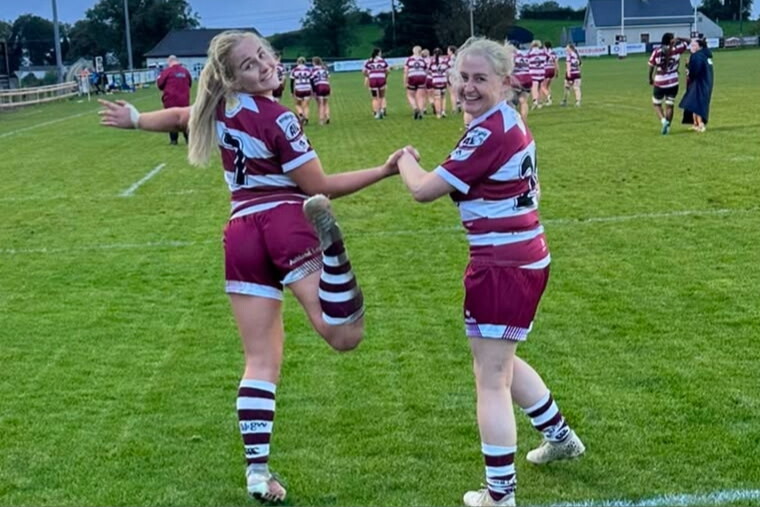 Roisin and Ciara on the field