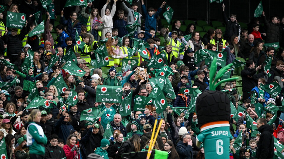 Ireland fans in Aviva Stadium