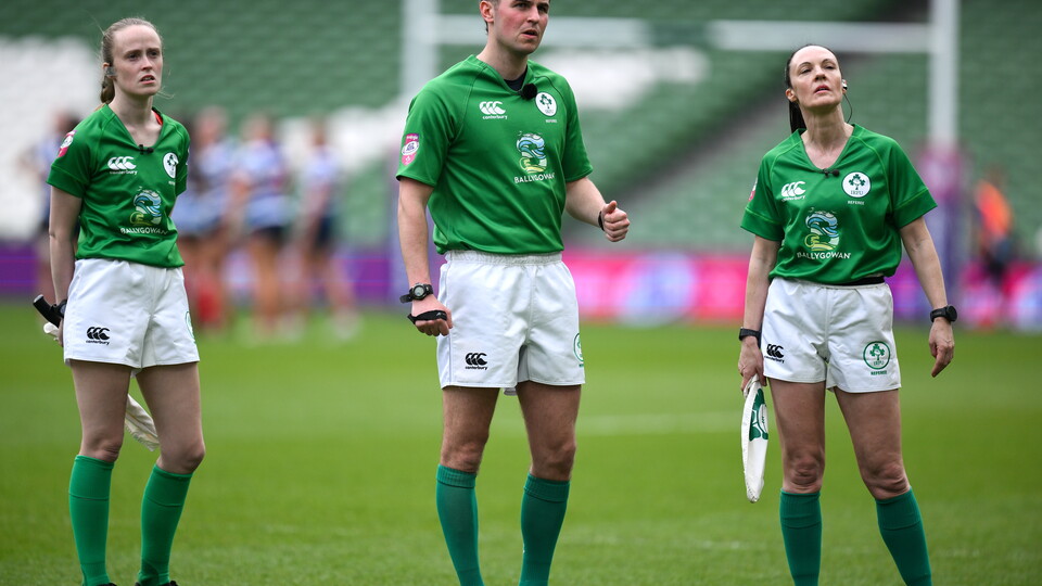 Referee Jack MacNeice during the Energia Women's All-Ireland League Division 1 final 