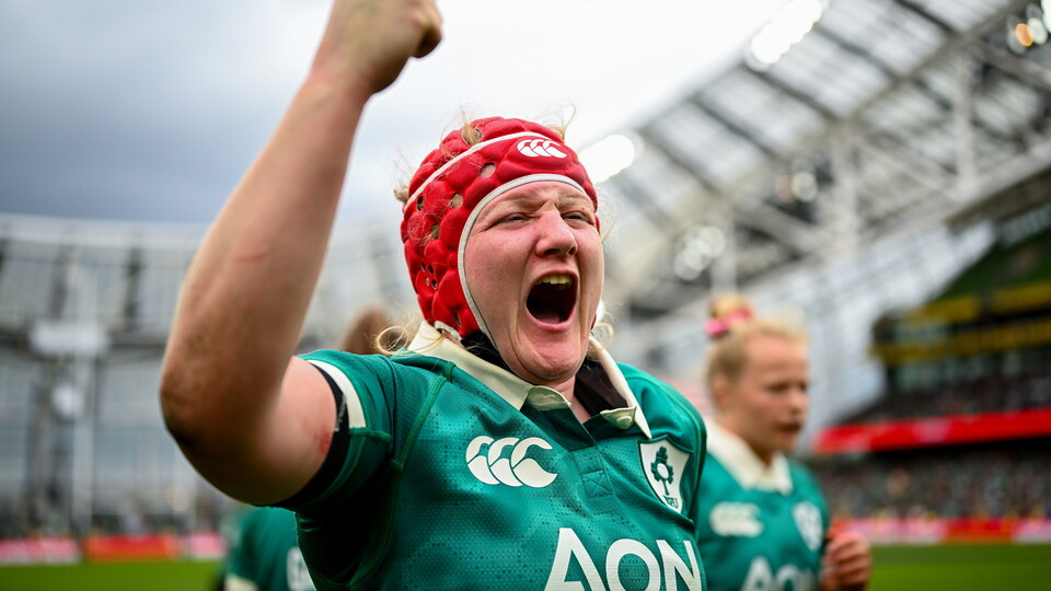 Aoife Wafer celebrates.