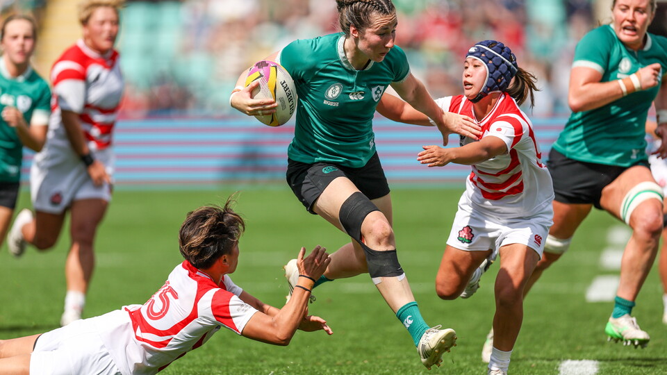 Eve Higgins in action against Japan